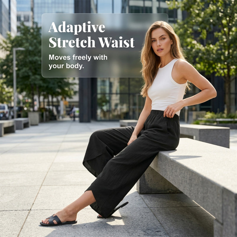 👖Vintage Asymmetrical Elastic Waist Pockets Pants – Unique Design, Comfortable Fit & Functional Style🌸