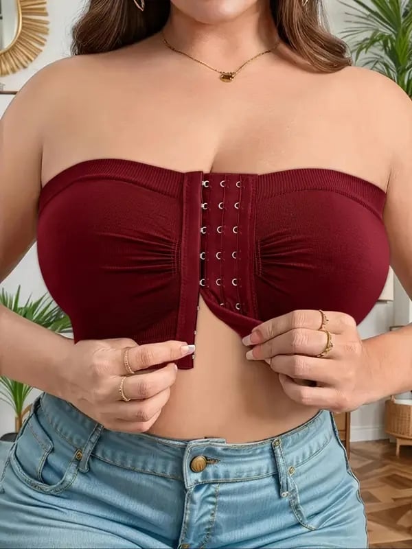 ✨Plus Size Strapless Front Buckle Breathable Bra🔥