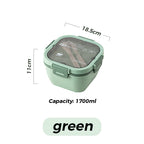 1200ml/1700ml Lunch Box with Spoon & Fork - Microwave Safe