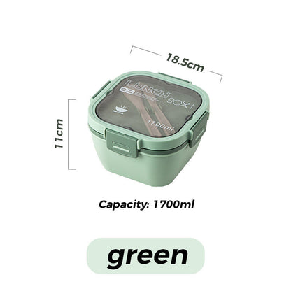 1200ml/1700ml Lunch Box with Spoon & Fork - Microwave Safe