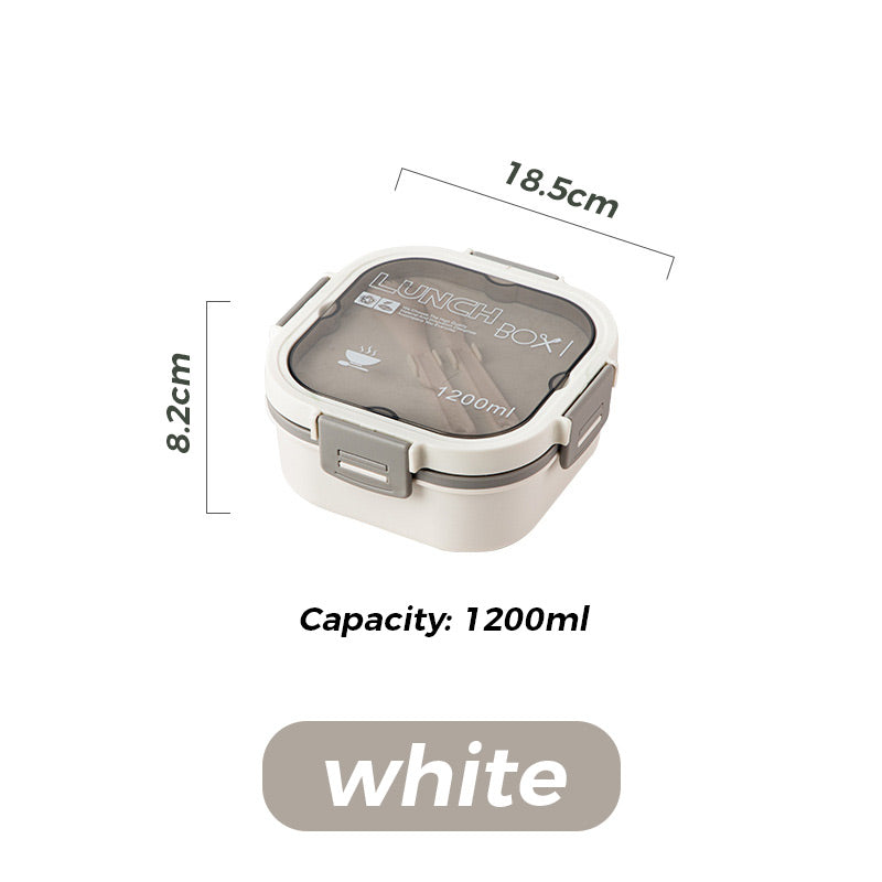 1200ml/1700ml Lunch Box with Spoon & Fork - Microwave Safe