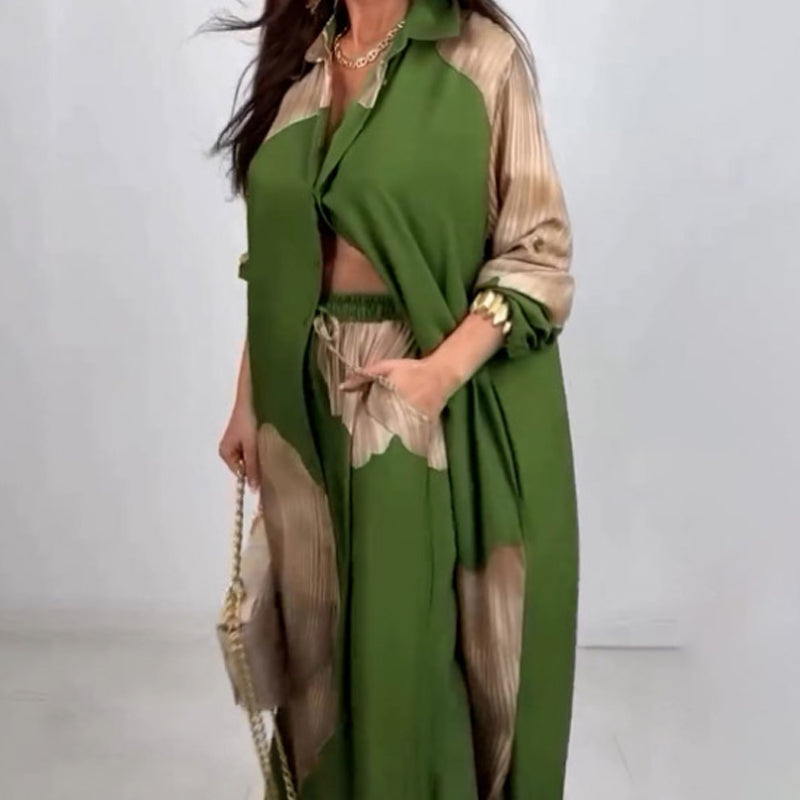 🌼Full Button Down Long Shirt & Drawstring Pants Set