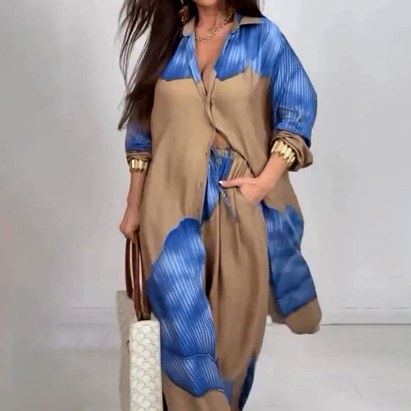 🌼Full Button Down Long Shirt & Drawstring Pants Set