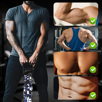 💪3-Way Natural Latex Resistance Band - Full Body Stretching & Strength Training