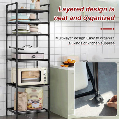 Multi-Tier Storage Shelf with Sliding Wheels