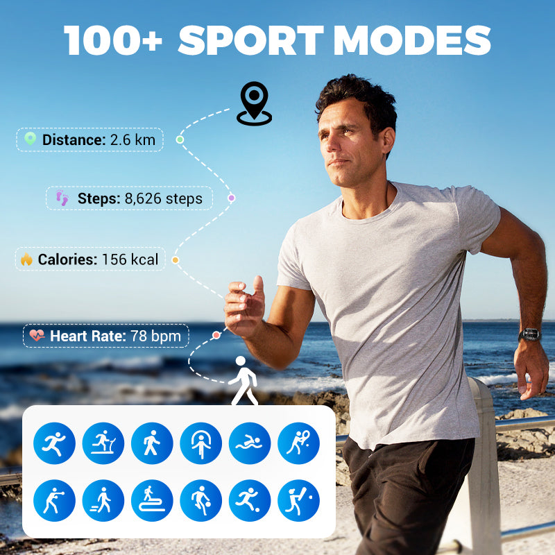 📣💧Waterproofing Ultimate Outdoor Companion⌚ Rugged Outdoor Smart Watch - 100+ Sports Modes