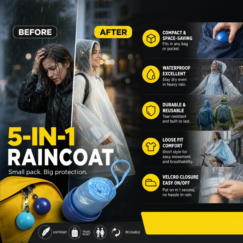 ⏳Time-Limited Special⏰Mini Ball Shape Disposable Raincoat – Ultra‑compact ball packaging fits in any bag, purse or glove box. Waterproof & easy to use – always ready for sudden showers! 🌧️✨