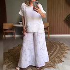 Women's Floral Print Casual 2-Piece Set