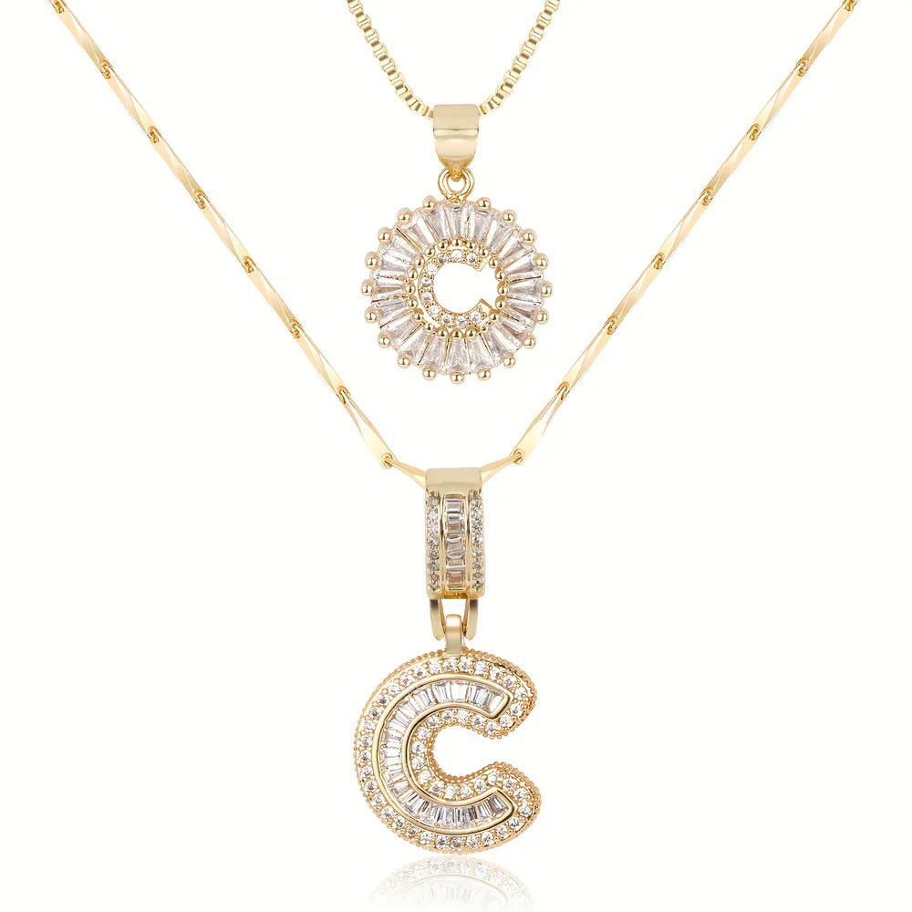💖2 Pack - Initial Letter Pendant Necklaces