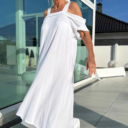 🏖️Summer Specials💃Women's Cold Shoulder Casual Maxi Dress