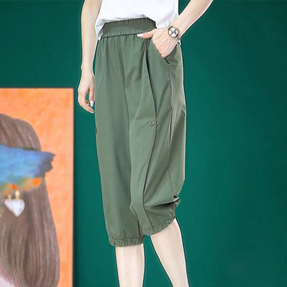 Loose Quick-Drying Mid-Length Cool Cropped Trousers