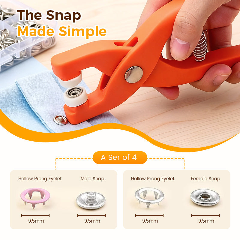🔥Metal Snap Buttons with Fastener Plier Tool Kit