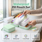💊A8 Waterproof Pill Pouch Set – 7 to 14 Days of Meds & Vitamins💧Waterproof & Crush-Resistant Shell