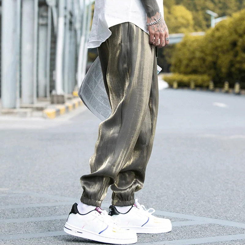 Reflective Relaxed Fit Casual Jogger Pants
