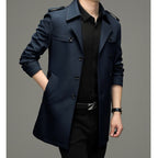 Men's Double Breasted Windbreaker Jacket