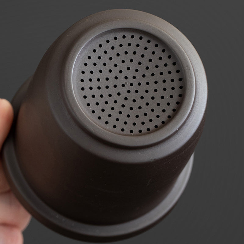 Classic Color Changeable Pottery Teacup Set with Strainer - Made with Traditional Craftsmanship