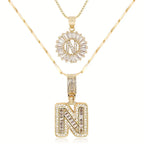 💖2 Pack - Initial Letter Pendant Necklaces
