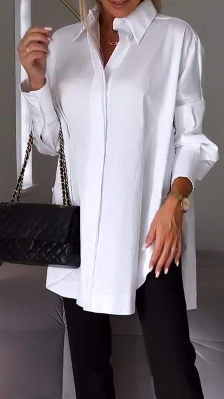 ✨Lapel Slit Shirt😇