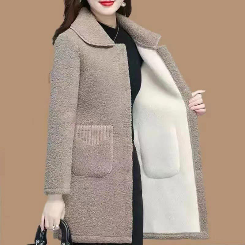 🎉Winter Hot Sale🎉Faux Cashmere Thickened Mid-length Coat