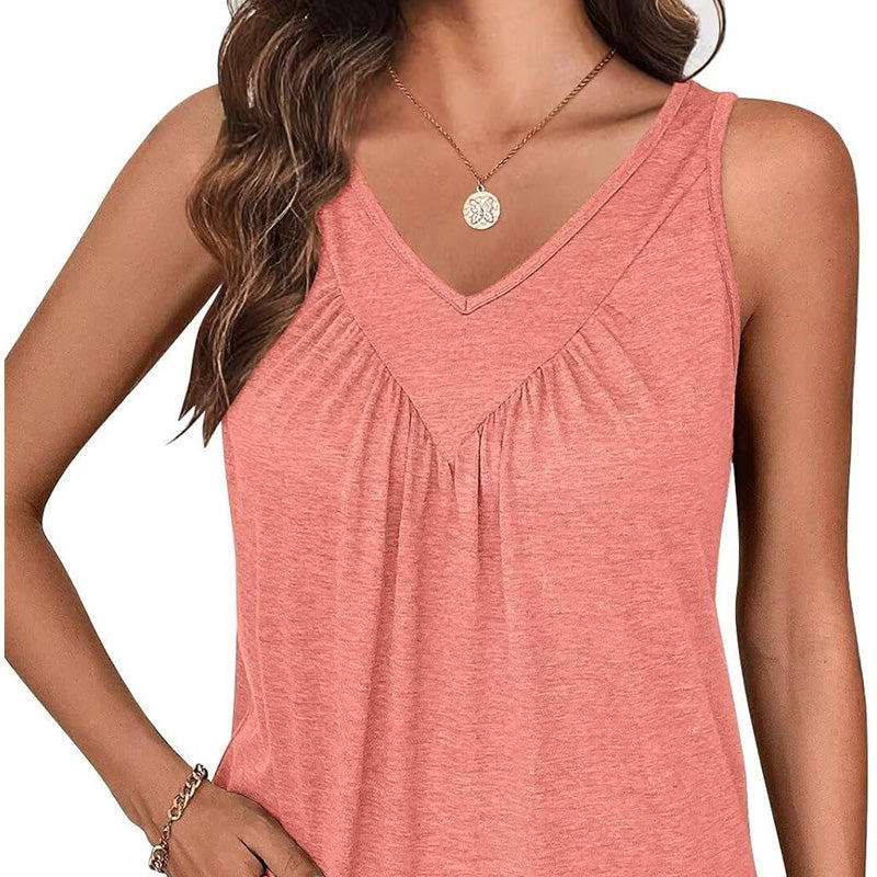 Women’s V-Neck Sleeveless Tank Top – Effortless Comfort & Chic Style! ✨👚