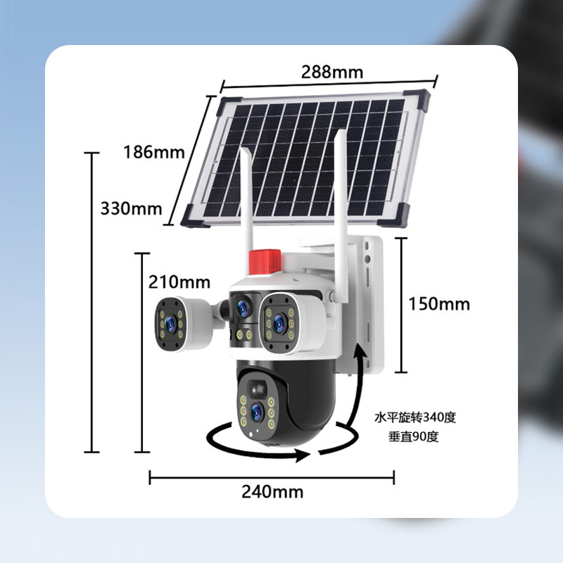 💥New Hot Sale🎥 Triple-Lens Solar 360° Dome Camera✈️ free shipping