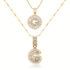 💖2 Pack - Initial Letter Pendant Necklaces