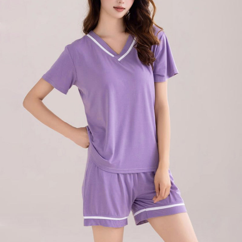 🔥30% OFF🔥Loose V-Neck Pajamas Set with Chest Pads