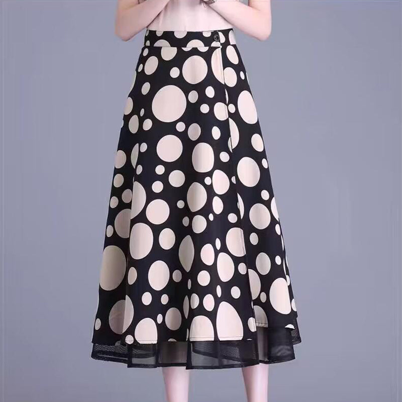High-Waisted Tulle Midi Skirt, One-Piece Mesh Skirt