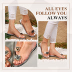 Flat Sandals With Clear Rhinestones For Women💖