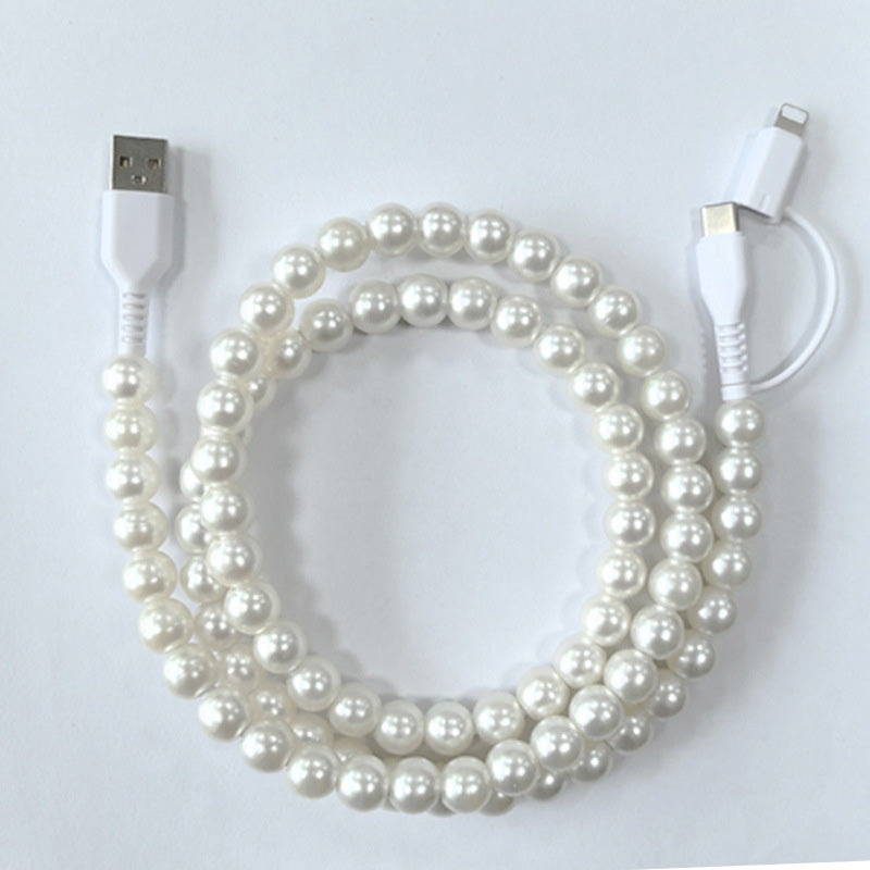 🔥2-In-1 USB To Type-C ＆ Lighting Beaded Charger Cord
