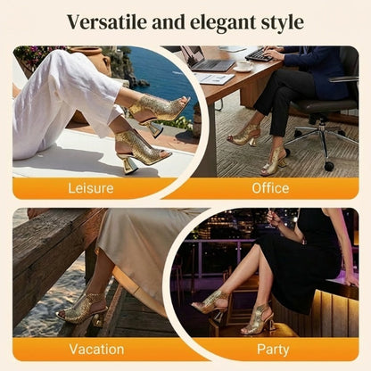 👡Women's Elegant Peep-Toe Heeled Sandals
