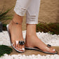 Flat Sandals With Clear Rhinestones For Women💖