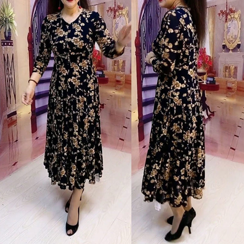 🎉Autumn Hot Sale🎉Elegant V-neck Floral Dress