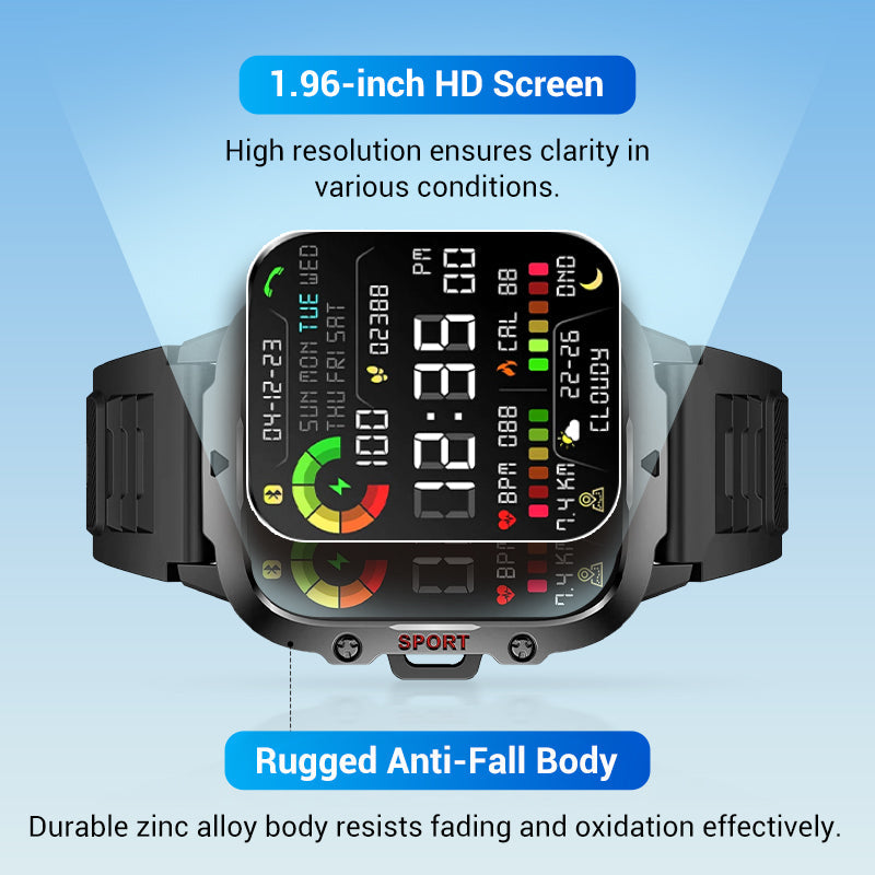 📣💧Waterproofing Ultimate Outdoor Companion⌚ Rugged Outdoor Smart Watch - 100+ Sports Modes