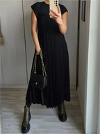 🎉Hot Sale 50% OFF🎉Sleeveless Pleated Simple Solid Color Dress
