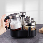 Glass Spice Organizer Set with Rotating Rack