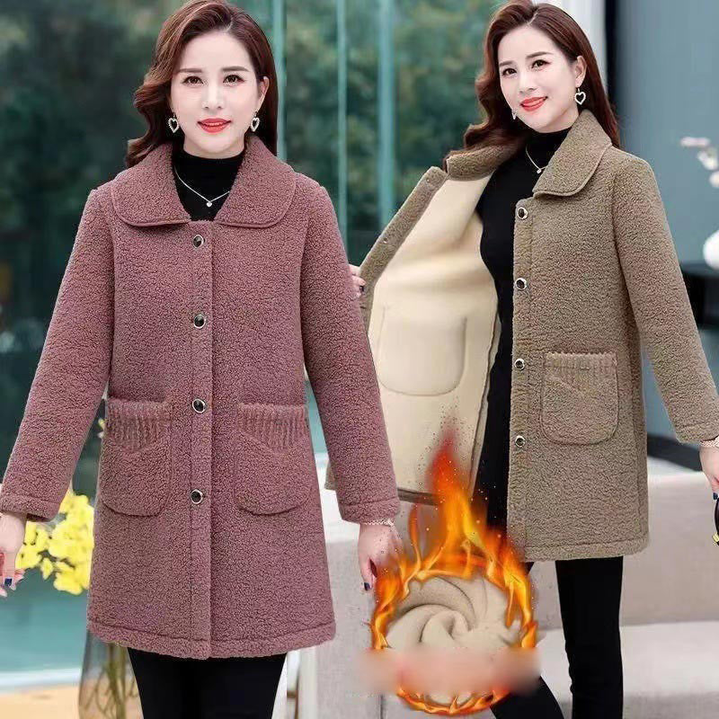 🎉Winter Hot Sale🎉Faux Cashmere Thickened Mid-length Coat