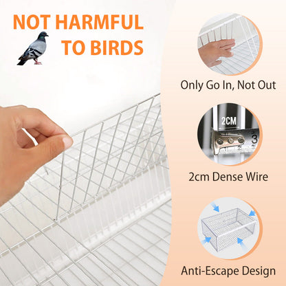 AutoTrap Bird Cage - Entry Only, No Exit, With Base