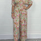 Women's V-Neck Printed Short-Sleeve Jumpsuits