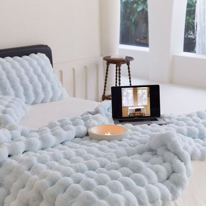 🎁Winter Toscana Reversible Blanket: Faux Rabbit Fur for Ultimate Warmth! ❄️✨
