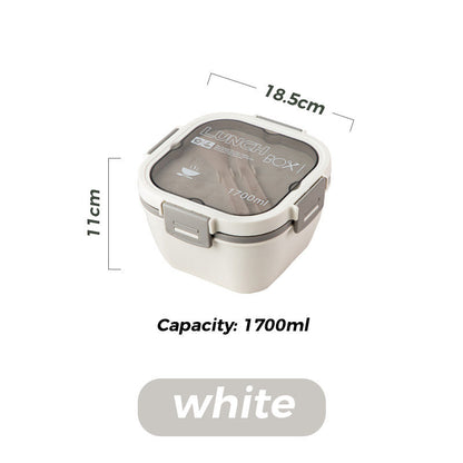 1200ml/1700ml Lunch Box with Spoon & Fork - Microwave Safe