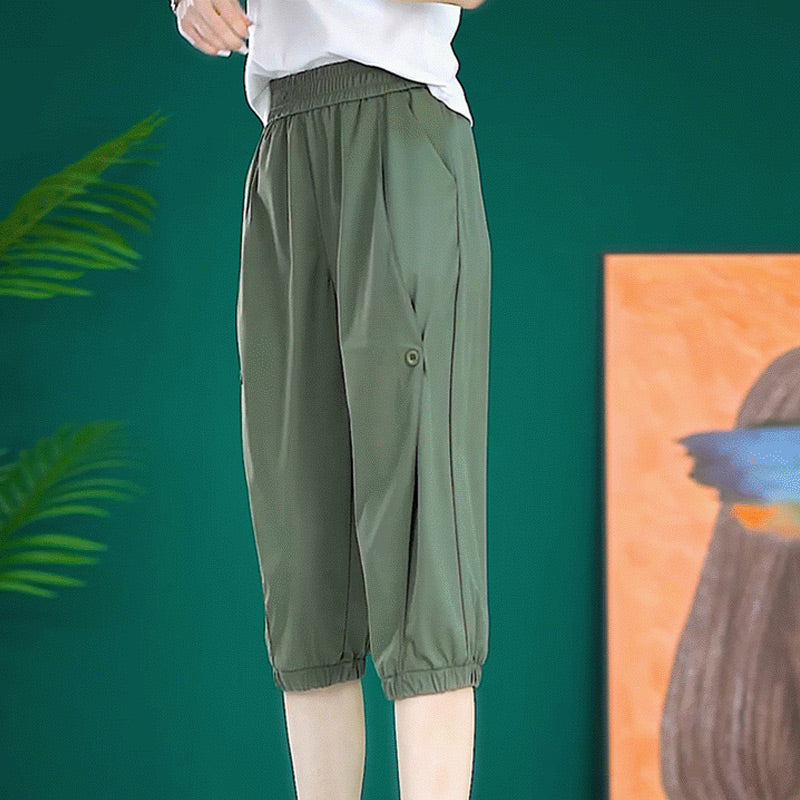 Loose Quick-Drying Mid-Length Cool Cropped Trousers