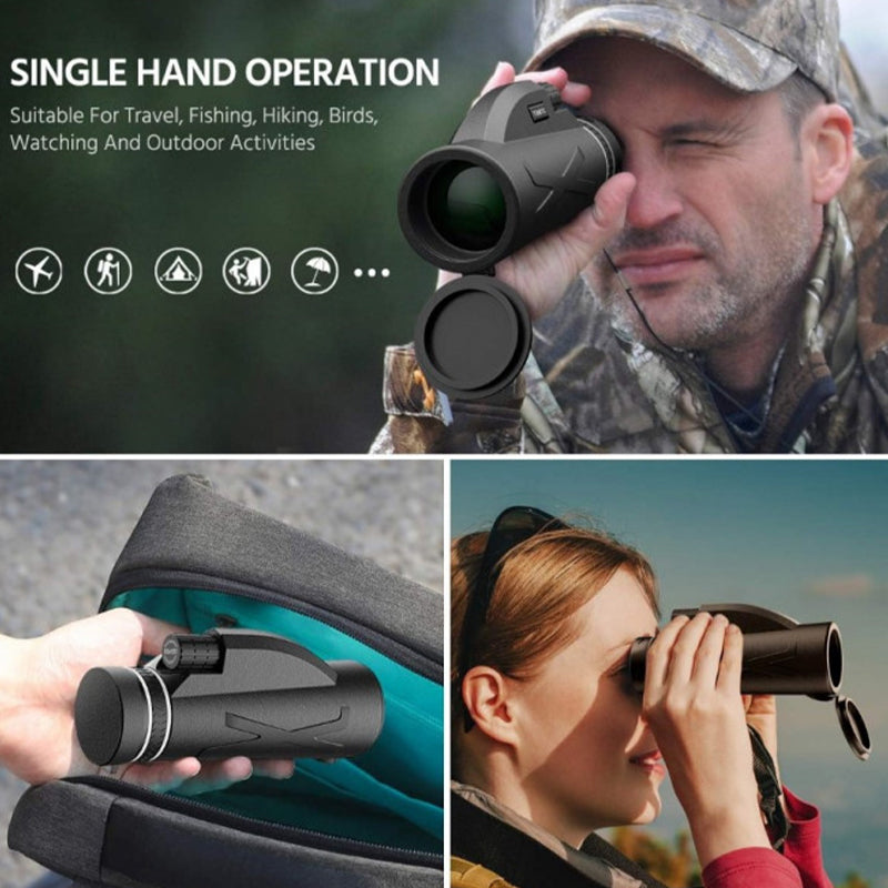 🎉Hot Sale🎉80x100 Monocular Telescope with Smartphone Adapter & Tripod