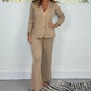 💕Gold Button Soft Knit Trouser Co-Ord