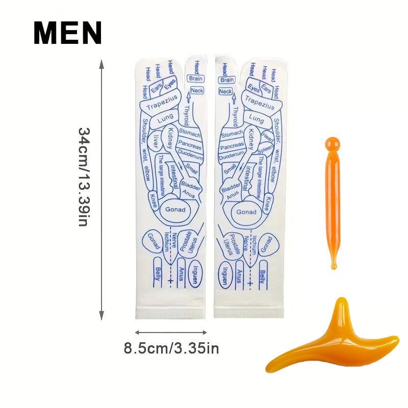 HOT SALE🔥Reflexology Chart Socks with Trigger Point Massage Tool