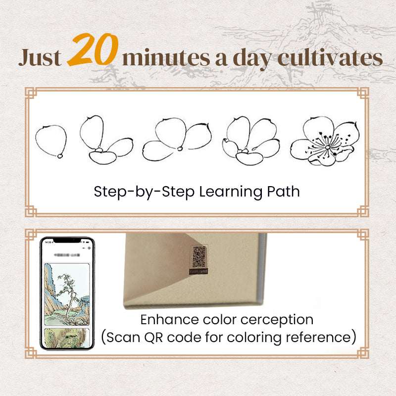 🎨 Chinese Painting White Drawing Copying Album