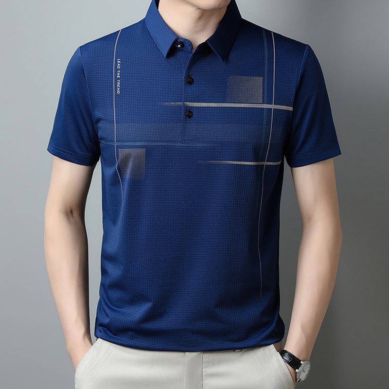 💥Men's Loose Cool Breathable Lapel T-Shirt