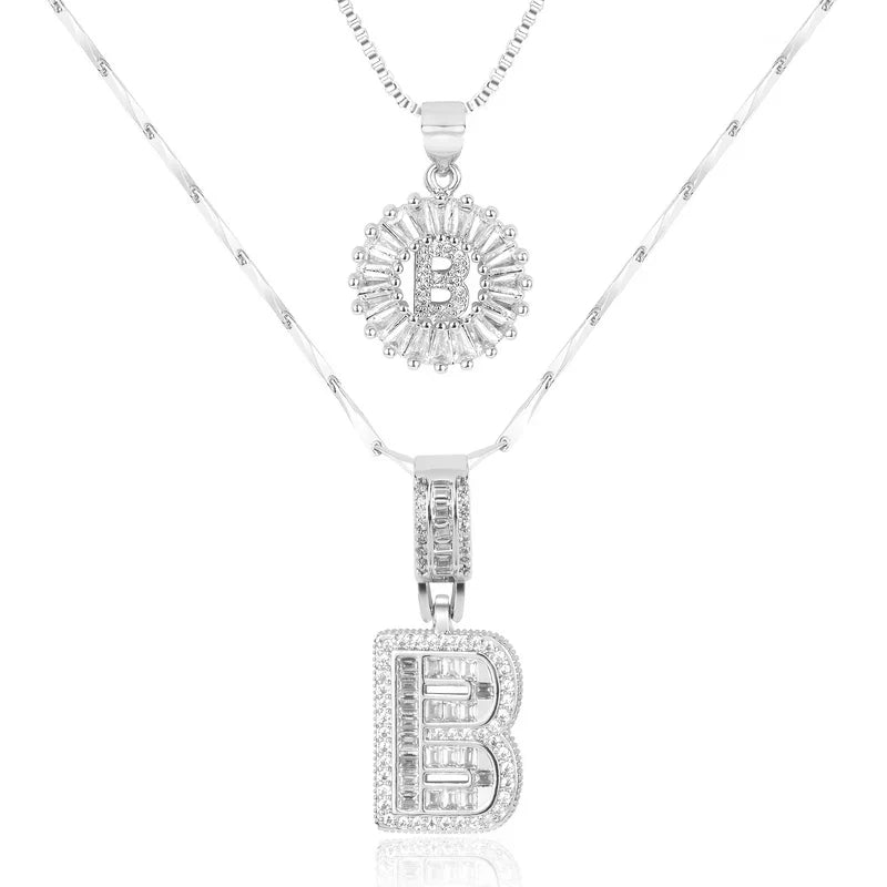 💖2 Pack - Initial Letter Pendant Necklaces