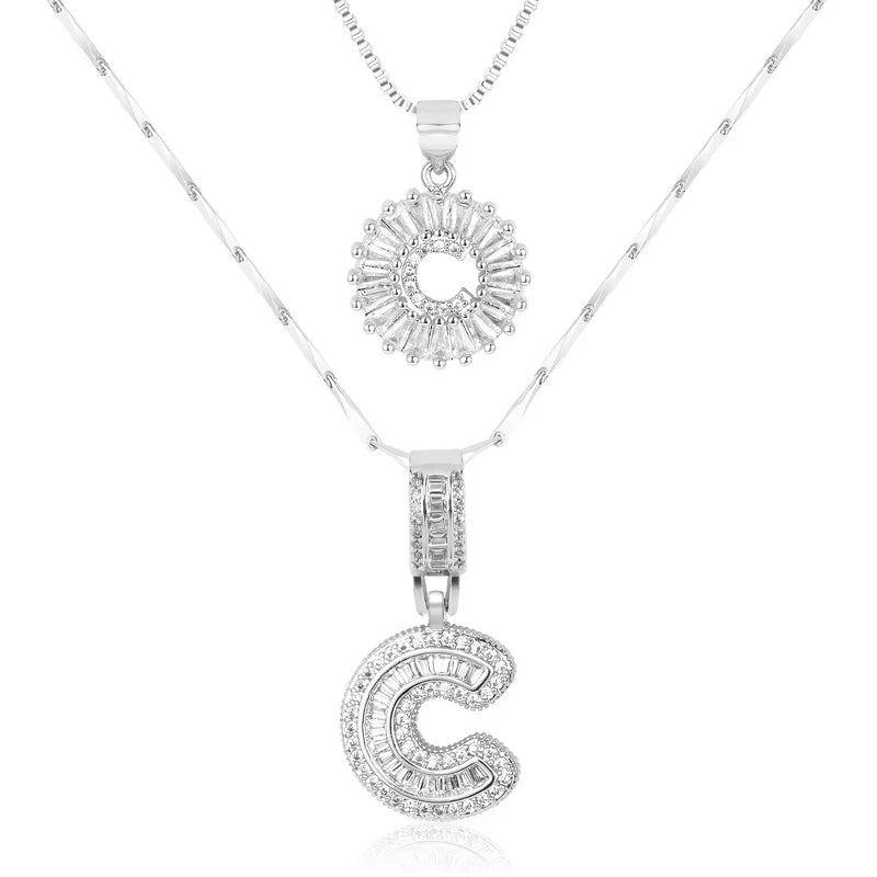 💖2 Pack - Initial Letter Pendant Necklaces