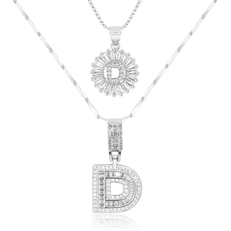 💖2 Pack - Initial Letter Pendant Necklaces